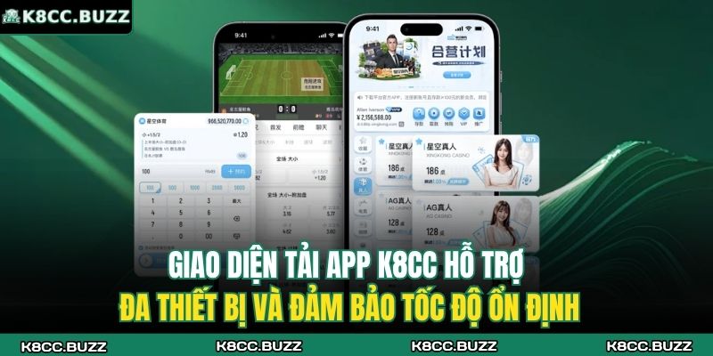 Giao diện tải app K8CC hỗ trợ đa thiết bị và đảm bảo tốc độ ổn định