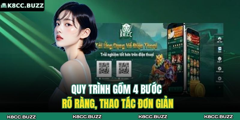 Quy trình gồm 4 bước rõ ràng, thao tác đơn giản
